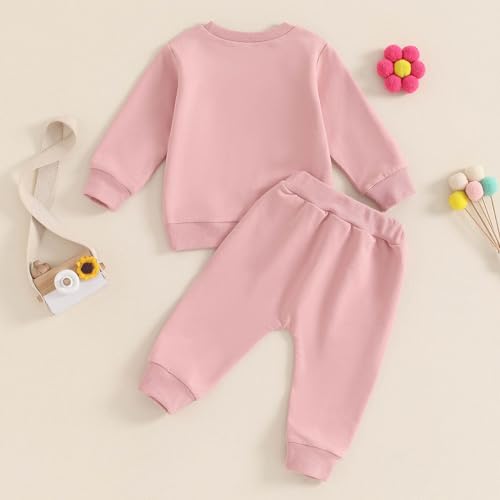 TheFound Toddler Baby Girl Clothes 6 12 18 Months 2T 3T 4T Long Sleeve Pullover Sweatshirt Top Pant Infant Fall Winter Outfit3