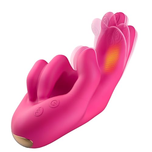 Come-Hither Dual Finger Vibrator for Clitoral G Spot Stimulation Adult Sex Toys G Spot Vibrator for Women Couples with Heating Vibrating Finger Massager with 9 Vibration & Come-Hither Modes