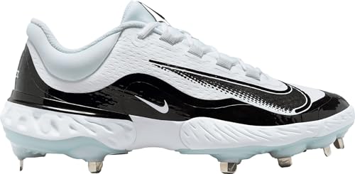 Nike Alpha Huarache Elite 4 Low FD2745-101 White-Black Men's Metal Baseball Cleats 13 US