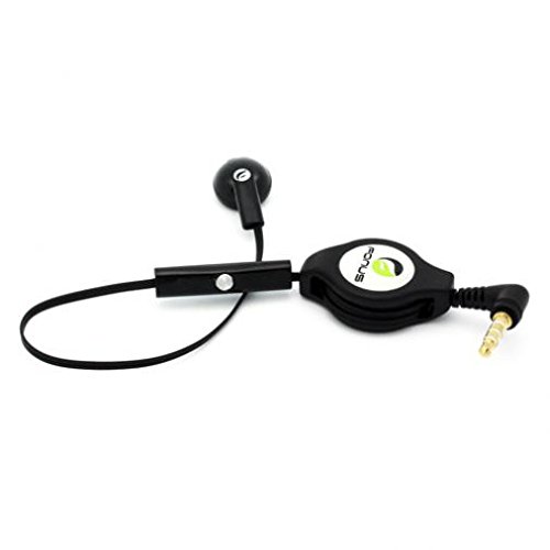 Retractable Headset Mono Handsfree Earphone Mic Single Earbud Headphone Wired [3.5mm] [Black] for Microsoft Surface Pro 2 - Microsoft Surface Pro 3