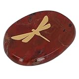 Ahgsup Worry Stone Libélula de Color Dorado Tallada para Relajarse y Calmar el Pulgar de Cristal en Casa (Tipo 1)