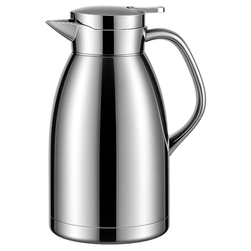 Garrafa Térmica Jarra Inox 2L Com Isolamento a Vácuo Aço Inoxidável 304 30cm x 14cm Tampa Antivazamento Design Moderno e Durável para Casa, Escritório e Viagem PREMIUM