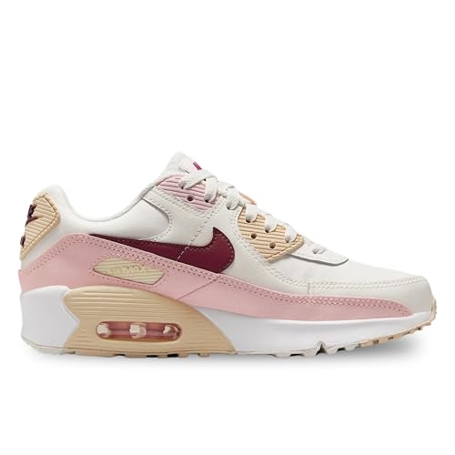 Nike Air Max 90 Big Kids' Shoes (HF6358-006, Phantom/Echo Pink/Sail/Dark Team Red)2