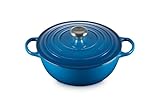 Le Creuset Signature Gusseisen-Bräter mit Deckel, Ø 26 cm, La Marmite, Rund, Für alle Herdarten und Induktion geeignet, Volumen: 4,1 l, 4,255 kg, Marseille