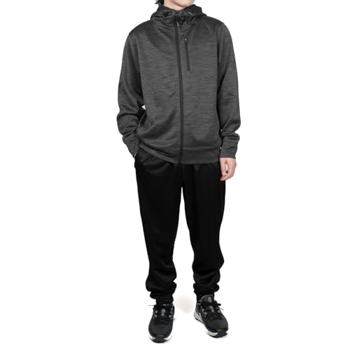 STYLAND(ステイランド) ジャージ上下セット フード付きストレッチ生地 フルファスナー 6ポケット メンズ