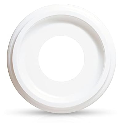 OhLectric Ceiling Medallion - Smooth Molded Plastic Medallion for Fans, Lights and Chandeliers - Decorative Ceiling Decors with Ridged Edge - 9 ¾ Inches - OL-39209