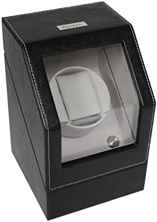 Heiden Battery Powered Single Watch Winder in Black Leather