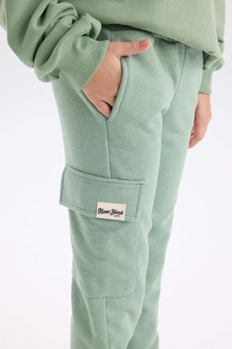 DeFacto Kargo Cepli Beli Paçası Lastikli Jogger Eşofman Altı Kız Çocuk - Görsel 5