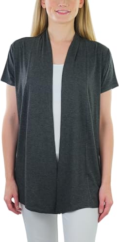 Image of ToBeInStyle Womens Open Front Casual Shrug Lightweight Layering Cardigan Sleeveless or Short Sleeve