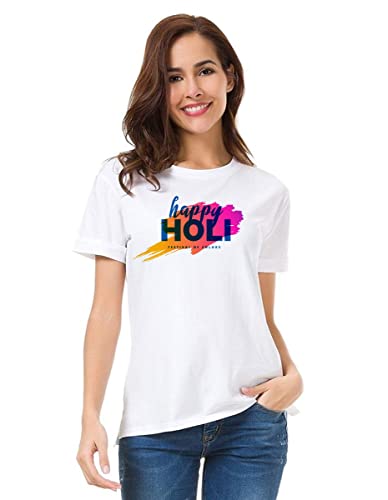 Image of Decor Production Men's /Women's Regular Fit -Colourful - Holi Tshirt Shirt for Men /Women Printed Round Neck Tshirt || Mens /Womens Tshirts Polycotton Half Sleeve