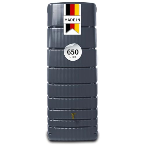 4rain Slim Regentonne 650 Liter Graphite Grey - Wandtank...