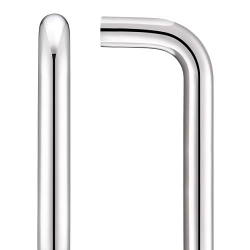 Ironmongery Solutions® 19mm D Pull Handle 425mm Centres Grade 304 Stainless Steel Heavy Duty Door Handle Corrosion Resistant Bolt Through Fixings Included (Polished Stainless)