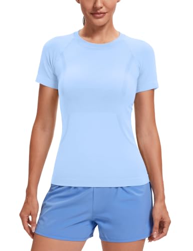 Image of MathCat Seamless Short Sleeve Workout Tops for Women