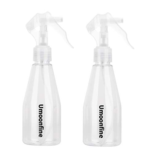 Plant Spray Bottle, Umoonfine 6.8oz Clear Fine Mist Empty Sprayer Bottles Small for Hair & Plants, 2 Pack