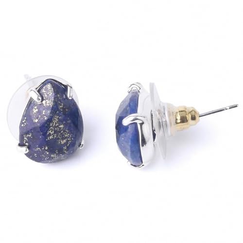 Cristal de quartz rose à facettes et boucles d'oreilles d'oreilles en pierre naturelle
