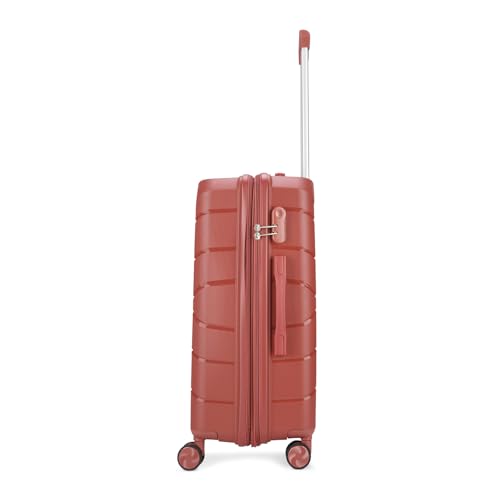 Image of VIP Pristine Hardsided 8 Wheel Polypropylene (Pp) Spinner Suitcase With Large Expander,Combination Lock And 5 Years International Warranty (Deep Red, (Cabin+Medium+Large)), 60 Cm