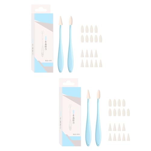 2PCSアーティストブレンディングツールABSブレンドスタンプと20の交換スポンジのヒントのためのディテールの詳細を強調表示