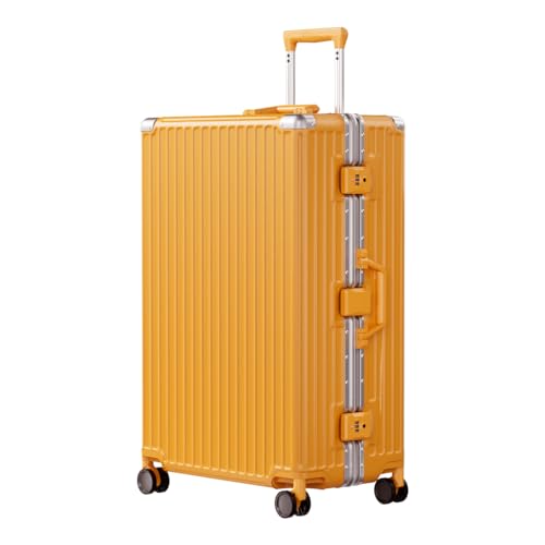 AnyZip Luggage PC+ABS Aluminum Frame Zipperless Checked Luggage Hard Shell Suitcase with TSA Lock Double Spinner Wheels 28 Inch Orange