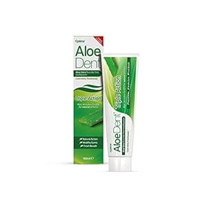 AloeDent Triple Action Aloë Vera Fluoride-vrij tandpasta, per stuk verpakt (1 x 100 ml) bianco
