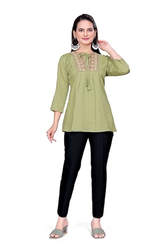 Image of Women's Casual Floral Printed Shirt | Button-Down Collar Three-Quarter Sleeve Top | Stylish Trendy Printed Shirt for Women | Relaxed Fit Cotton Shirts | Western Style Tops