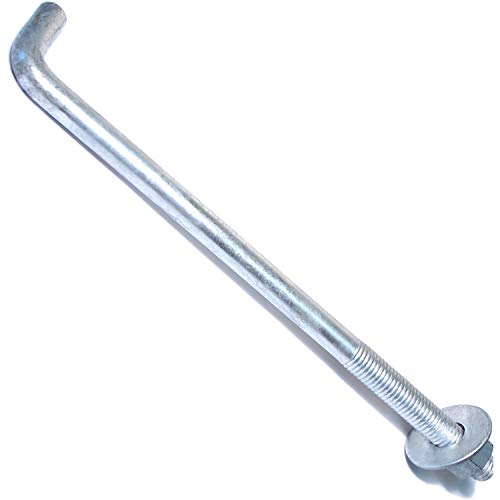 Hard to Find Fastener Hot Dip Galvanized Anchor Bolts, Sturdy Steel Anchors for Concrete, Cement, Asphalt in Construction, 5/8-11 x 12, Pack of 10
