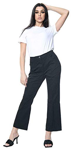 True Face Womens Bootcut Jeans Stretch Denim Mid Rise Flared Long Pants Trousers Black 6 Short
