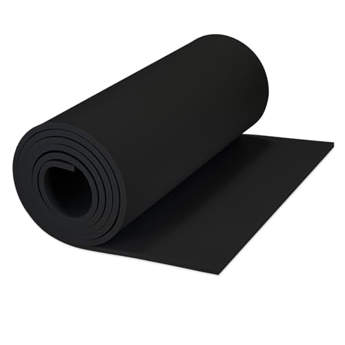 XLTBOMS Rollos Goma EVA Negra, Goma EVA 5mm de Espesor (1-10mm) Espuma EVA Cosplay, 34cmx200cm Alta Densidad 86kg/m3 EVA Foam, Goma EVA Gruesa para Manualidades DIY, Disfraces Cosplay (5mm Negra)