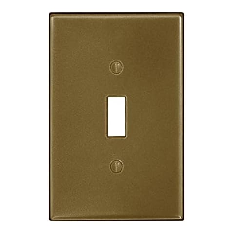 Questech Single Toggle, Subway Decorative Light Switch Cover Wall Plate, Gold Metal Finish Cover