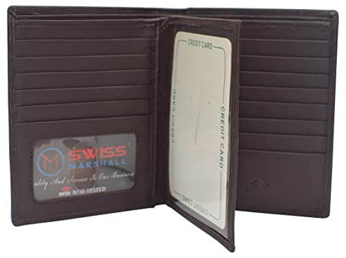 Marshal Bifold Genuine Leather Rfid Blocking Wallet For Men Card Slots, 2 Bill Compartments, Id Windows, Money, (Cn Brown) #TOP8