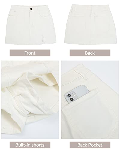 Luvamia LV-LSK-7811027V-A-L Skorts Skirts For Women Denim Mini Skirt Side Slit thumb #4