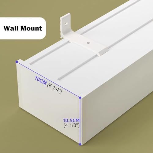 Heavy Duty 9.8ft Double Curtain Track System for Bedroom Windows - Complete with Valance & Pelmet Box - Ideal for Elegant Window Treatments and Home Decor