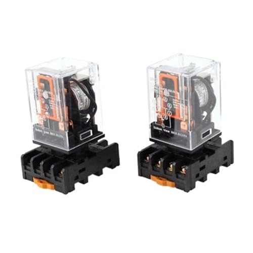 Relé electromagnético DPDT de 24V y 8 pines con base para reparar maquinaria automatizada