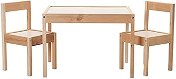 IKEA LATT - Mesa infantil con 2 sillas, color blanco y pino