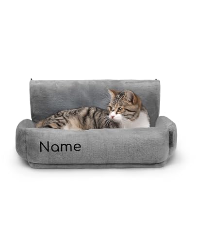 lionto Katzenheizungsliege mit kuscheligem Plüschbezug, Katzenbett zum Einhängen mit Metallhaken für alle gängigen Heizungen, waschbare und...
