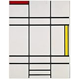 JUNIWORDS Poster, Piet Mondrian, Komposition mit Weiß, Rot 