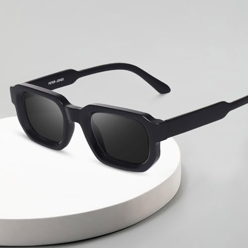 Image of Peter Jones Black Unisex Broad Frame Square UV /UB Protected Sunglasses (3887B)