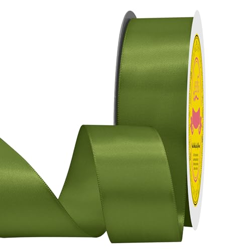 Image of Double Face Moss Satin Ribbon 1-1 /2 inch X 50 Yards Polyester Moss Ribbon for Gift Wrapping Very Suitable for Weddings Party Hair Bow Invitation Decorations and More