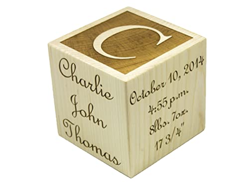 Personalized Wooden Baby Block by Little Wooden Wonders