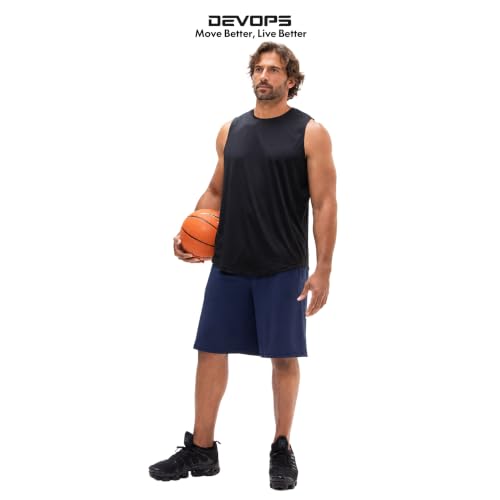 Image of DEVOPS Men's 2-Pack Loose-Fit 10 inch Workout Gym Shorts with Pockets