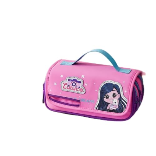 Estojo triplo escolar infantil para meninas jovens adolescentes escola faculdade, espaçoso e resistente