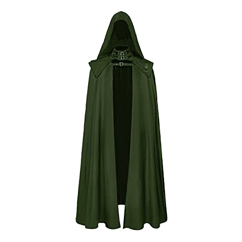 Capa de cárdigan para hombre gótica medieval abrigo largo verde 4XL