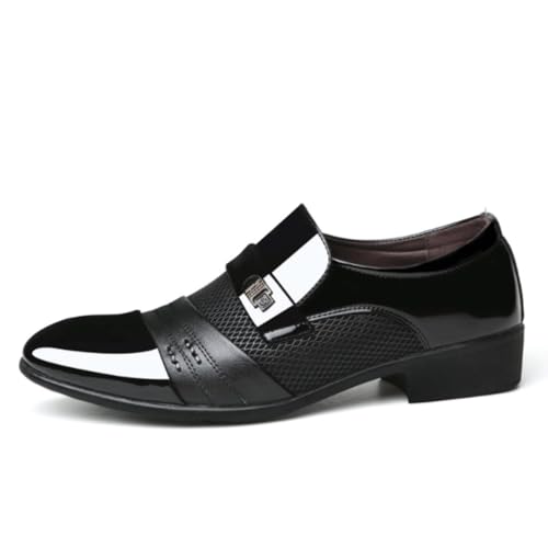 Dress Oxford Formal Shoes for Mens Height IncreasingClassic Business Party Wedding Non Slip Rubber Sole Slip Resistant Anti-Slip Casual Classic Synthetic Pu Leather Slip On