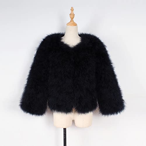 Dreamyth Kids Baby Girls Autumn Winter Faux Fur Coat Jacket Thick Warm Outwear Clothes 1-7 Years, C-Black-03 #TOP2