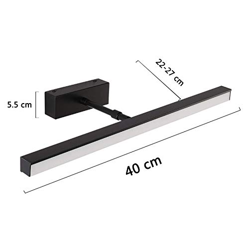 Mirror Front Light, Black Bathroom Mirror Lights,Modern Wall Sconce Mirror Frame Light,With Adjustable Lamp Head,4000K Neutral White,Led Picture Light For Bedroom Hotel Restaurant,50 Cm #TOP5