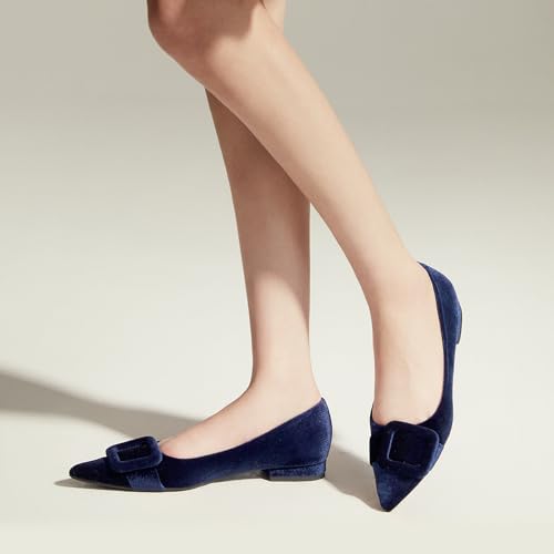 Image of C.Paravano Velvet Flats | Women's Pointed Toe Shoes | Dressy Flats for Women | Designer Shoes