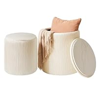 Sgabello Vanity In Velluto Con Storage - Set Di 2 IBUYKE Per Trucco E Soggiorno - Foto 3