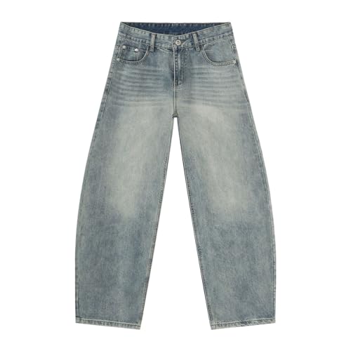 Men's Denim Jeans American Retro Loose Straight Leg Casual Weekend Office Commuting Pants for Men3