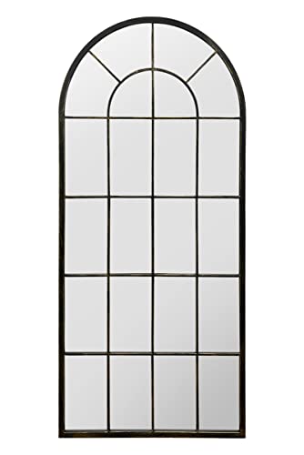 MirrorOutlet Large New Black Multi Panelled Arched Window Garden Outdoor Mirror 5ft3 x 2ft9 160cm x 55cm,GMA029 MirrorOutlet Large New Black Multi Panelled Arched Window Garden Outdoor Mirror 5ft3 x 2ft9 160cm x 55cm,GMA029