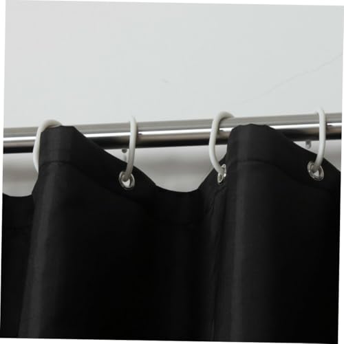 Rideau de douche en polyester noir résistant à œillets métalliques chic - 8