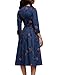 Simple Flavor Women's Floral Evening Flare Vintage Midi Dress 3/4 Sleeve (0658BL, L)
